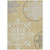 8' X 10' Gold Ivory And Gray Floral Medallion Washable Indoor Outdoor Area Rug