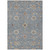 10' X 14' Denim Blue Ivory And Coral Floral Washable Indoor Outdoor Area Rug
