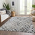 9' X 12' Silver Gray And Charcoal Abstract Washable Indoor Outdoor Area Rug