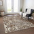 10' X 14' Brown Beige And Gray Abstract Washable Indoor Outdoor Area Rug