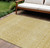 10' X 14' Gold Ivory And Taupe Tribal Washable Indoor Outdoor Area Rug