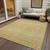 10' X 14' Gold Ivory And Taupe Tribal Washable Indoor Outdoor Area Rug
