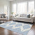 9' X 12' Ivory And Blue Geometric Washable Indoor Outdoor Area Rug