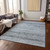 10' X 14' Blue And Gray Trellis Washable Indoor Outdoor Area Rug