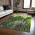 9' X 12' Green And Lime Green Abstract Washable Indoor Outdoor Area Rug