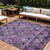 9' X 12' Eggplant Plum And Lavender Aztec Washable Indoor Outdoor Area Rug