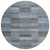 8' Blue Denim Blue And Brown Round Striped Washable Indoor Outdoor Area Rug