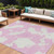 8' X 10' Pink And Ivory Abstract Washable Indoor Outdoor Area Rug - Pink, Ivory