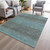 10' X 14' Teal Blue And Brown Geometric Washable Indoor Outdoor Area Rug - Teal Blue, Brown
