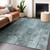 8' X 10' Teal Blue Charcoal And Gray Abstract Washable Indoor Outdoor Area Rug - Teal Blue, Charcoal, Gray