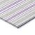 8' X 8' Purple Gray and White Round Striped Washable Non Skid Indoor Outdoor Area Rug