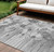 10' X 14' Gray Charcoal And Silver Floral Washable Indoor Outdoor Area Rug Transitional Style - Gray, Charcoal, Silver Color