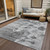 10' X 14' Gray Charcoal And Silver Floral Washable Indoor Outdoor Area Rug Transitional Style - Gray, Charcoal, Silver Color