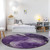 8' Round Purple Round Abstract Washable Non Skid Indoor Outdoor Area Rug - 608219103477
