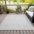 9' X 12' Ivory And Beige Striped Washable Indoor Outdoor Area Rug