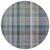 8' X 8' Blue Gray and Green Round Plaid Washable Non Skid Indoor Outdoor Area Rug