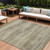 9' X 12' Taupe And Beige Abstract Washable Indoor Outdoor Area Rug - Taupe, Beige