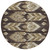 8' Brown Beige And Taupe Round Southwestern Washable Indoor Outdoor Area Rug