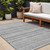 10' X 14' Gray Silver And Charcoal Striped Washable Indoor Outdoor Area Rug