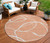 8' Salmon And Ivory Round Abstract Washable Indoor Outdoor Area Rug Transitional Style - Salmon, Ivory Color