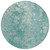 8' Aqua And Silver Round Abstract Washable Indoor Outdoor Area Rug