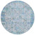 8' Blue And Silver Round Patchwork Washable Indoor Outdoor Area Rug