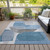 8' X 10' Denim Blue And Gray Abstract Washable Indoor Outdoor Area Rug - Denim Blue, Gray
