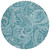 8' Turquoise And Ivory Round Paisley Washable Indoor Outdoor Area Rug