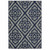 2' X 4' Blue and Ivory Geometric Stain Resistant Indoor Outdoor Area Rug - Blue, Ivory