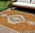 10' X 14' Copper Brown And Ivory Oriental Washable Indoor Outdoor Area Rug