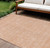 10' X 14' Peach And Ivory Floral Washable Indoor Outdoor Area Rug