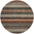 8' Rust And Taupe Round Striped Washable Indoor Outdoor Area Rug