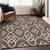 9' X 12' Chocolate And Ivory Trellis Washable Indoor Outdoor Area Rug
