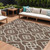 9' X 12' Chocolate And Ivory Trellis Washable Indoor Outdoor Area Rug