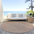 8' Brown And Beige Round Geometric Washable Indoor Outdoor Area Rug Transitional Style - Brown, Beige Color