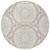 8' Ivory Beige And Silver Round Floral Medallion Washable Indoor Outdoor Area Rug