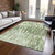 8' X 10' Green And Ivory Abstract Washable Indoor Outdoor Area Rug - 880016825923