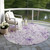 8' Lavender And Lilac Round Floral Washable Indoor Outdoor Area Rug - 880016728309