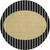 8' Black And Beige Round Striped Washable Indoor Outdoor Area Rug