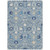 10' X 14' Denim Blue Ivory And Beige Oriental Washable Indoor Outdoor Area Rug