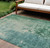 8' X 10' Emerald Abstract Washable Indoor Outdoor Area Rug - Emerald