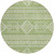 8' Green And Ivory Round Southwestern Washable Indoor Outdoor Area Rug