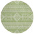 8' Green And Ivory Round Southwestern Washable Indoor Outdoor Area Rug