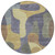 8' Purple And Gold Round Abstract Washable Indoor Outdoor Area Rug