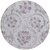 8' Lavender Purple And Gray Round Floral Washable Indoor Outdoor Area Rug