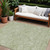 9' X 12' Green And Ivory Floral Washable Indoor Outdoor Area Rug - 606114943143