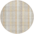 8' Ivory Beige And Tan Round Plaid Washable Indoor Outdoor Area Rug