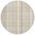 8' Ivory Beige And Tan Round Plaid Washable Indoor Outdoor Area Rug