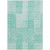 8' X 10' Teal Blue Aqua And Ivory Striped Washable Indoor Outdoor Area Rug