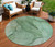 8' Green And Sage Round Abstract Washable Indoor Outdoor Area Rug